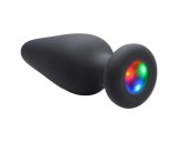 XR Brands Booty Sparks - szilikon világító anál plug (fekete)
