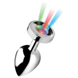 XR Brands Booty Sparks - világító anál plug - nagy (ezüst)
