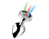 XR Brands Booty Sparks - világító anál plug - nagy (ezüst)