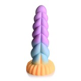 XR Brands Creature Cocks Mystique - unikornis dildó - 21cm (lila-sárga)