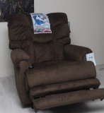 XXL motoros TV fotel - nagy kényelmes fotel világos barna szövet kárpittal raktárról - Malone