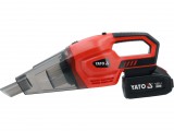 YATO Akkumulátoros kézi porszívó – 18V, 9 kPa, 150W, 4Ah akkuval és tartozékokkal (YT-85682)