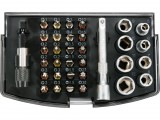 YATO Bit- és dugókulcsfej készlet 1/4” befogással, S2 és CrV acél, 34 részes (YT-04623)
