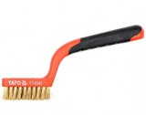 yato drótkefe 180mm 3soros hajlított műa.nyél yt-6343 réz sörte