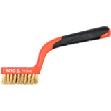 Yato Drótkefe 3 soros hajlított műanyag nyéllel 180 mm - YT-6343
