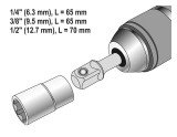 YATO Dugókulcs adapter 1/2 col, 1/4 col, 3/8 col