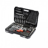 YATO Dugókulcs készlet 150 részes 1/2 col: 20-32 mm, 1/4 col: 4-13 mm, 3/8 col: 9-19 mm CrV S2