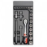 YATO Dugókulcs készlet 22 részes 3/8 col (fiókbetét)