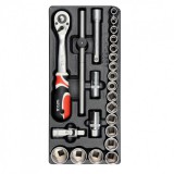 YATO Dugókulcs készlet 24 részes 1/2 col (fiókbetét)