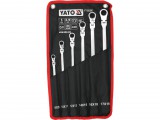 YATO Extra hosszú kettős csuklós racsnis csillagkulcs készlet 8-19 mm, 6 db-os (YT-50390)