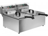 YATO Kétmedencés elektromos ipari olajsütő 2 × 11,5 l, 2 × 5 kW, 60–200 °C (YG-04624)
