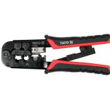 YATO krimpelő fogó UTP hálózati (RJ45) és telefon (RJ11) csatlakozókhoz
