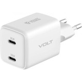 Yenkee YAC G35D Volt GaN 2x USB Type-C Hálózati töltő - Fehér (35W) (YAC G35D)