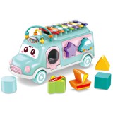 Yixing Toys Formaválogatós zenebusz - világoskék