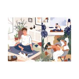 Yoga, Cats, Coffee Szellemi béke 1000 db-os UFT puzzle - Trefl