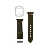 YOOUP Bőrszíj TPU óratokkal Apple Watch 1,2,3,4 38/40 mm sötétzöld
