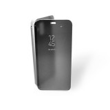 YOOUP Clear view Samsung Galaxy A6 (2018) A600 oldalra nyíló tok ezüst