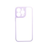 YOOUP Matt 0.38 mm vastag átlátszó TPU telefontok iPhone 13 Mini lila kerettel