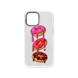 YOOUP Mintás telefontok Donut iPhone 13 Mini átlátszó háttérrel fehér kerettel