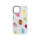 YOOUP Mintás telefontok Macaron iPhone 13 Pro átlátszó háttérrel fehér kerettel