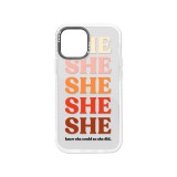 YOOUP Mintás telefontok She iPhone 12 Pro Max átlátszó háttérrel fehér kerettel