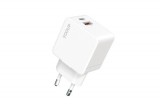 YOOUP NC55-D DUPLA HÁLÓZATI TÖLTŐ (USB - TYPE-C) PD 30W FEHÉR