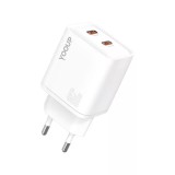 Yooup NC63-F 2x USB-C Hálózati Gyorstöltő Adapter 40W - Fehér (NC63-F)