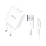 YOOUP NC76-B 12W USB-C cable 1m White PM036060