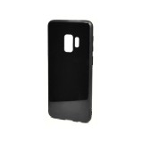 YOOUP Szilikon tok Samsung Galaxy S9 G960 üveges hátlappal fekete