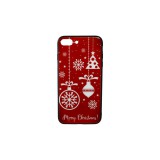 YOOUP Üveges hátlappal rendelkezó telefontok karácsonyi mintával iPhone 7 Plus/8 Plus piros