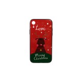 YOOUP Üveges hátlappal rendelkezó telefontok karácsonyi mintával Love Rudolf rénszarvas iPhone XR piros