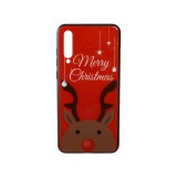 YOOUP Üveges hátlappal rendelkezó telefontok karácsonyi mintával Merry Rudolf rénszarvas Huawei P20 Pro piros