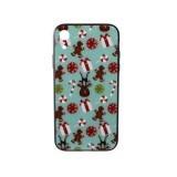 YOOUP Üveges hátlappal rendelkezó telefontok karácsonyi mintával mézeskalács díszek iPhone XR