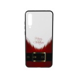 YOOUP Üveges hátlappal rendelkezó telefontok mikulás szakáll mintával (Karácsonyi) Huawei P20 Plus piros
