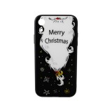YOOUP Üveges hátlappal rendelkezó telefontok mikulás szakáll mintával (Karácsonyi) iPhone XR fekete