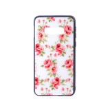 YOOUP Üveges hátlappal rendelkezó telefontok rózsa mintával fehér háttérrel Samsung Galaxy S10E G970F