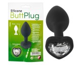 You2Toys Anal Plug - fehér köves anál plug (fekete)
