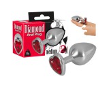 You2Toys - Diamond - 85g-os alumínium anál plug (ezüst-piros)