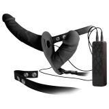 You2Toys Double Thruster - felcsatolható dupla vibrátor (fekete)