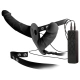 You2Toys Double Thruster - felcsatolható dupla vibrátor (fekete)