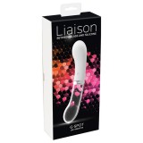 You2toys Liaison - szilikon-üveg LED vibrátor (átlátszó-fehér)