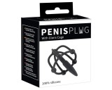 You2Toys Penisplug - szilikon makk ketrec húgycsőkúppal (fekete)