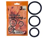 You2Toys - Szilikon péniszgyűrű trió - fekete