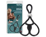 You2Toys - Tripla, állítható pénisz- és heregyűrű (fekete)