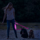 Yummie LED-es póráz - akkumulátoros - 120 x 2,5 cm - rózsaszín (60026B)