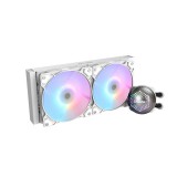 Zalman ALPHA24 White CPU Liquid Cooler 240mm Radiator 2 x 10 mm Fan ARGB pump Dual Processzor folyadékhűtés 12 cm Fehér