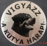 Zams Kutya Harap Tábla Kerek Fém (többféle)