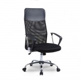 Zelux ergonomikus irodai szék magas háttámlával fekete színben, króm lábakkal