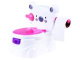 Zenélő 3 az 1-ben Interaktív Bili-WC papír tartóval-WC lehúzóval-Kivehető Tartállyal-WC Szűkítőként is használható-Rózsaszín