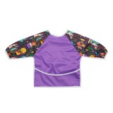 Zenélő állatkák mintás, lila mosható etetőkabát